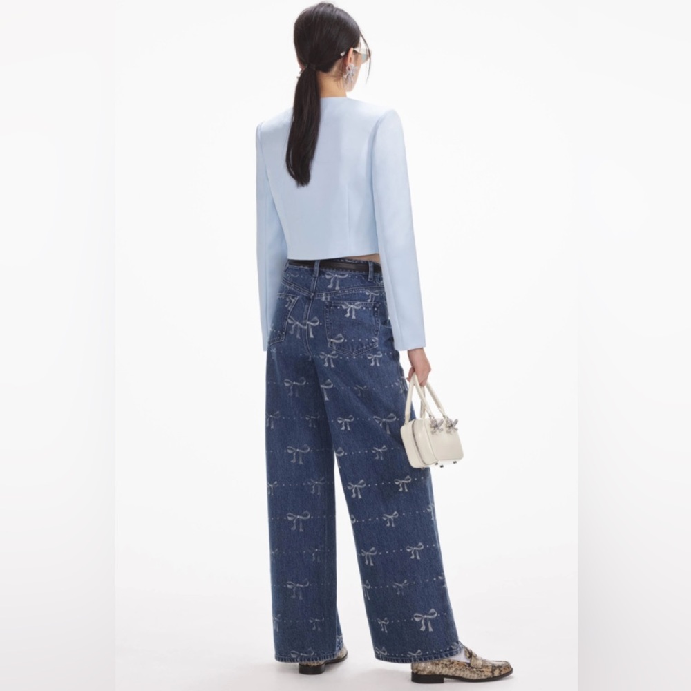 🌟 Self-Portrait Bow Jeans – Blue – Size 30 – NWT 🌟 - Picture 3 of 9